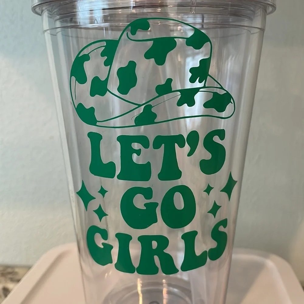 NWOT Cupture Tumbler Cup “Let’s Go Girls” Cowgirl or Cowboy Hat